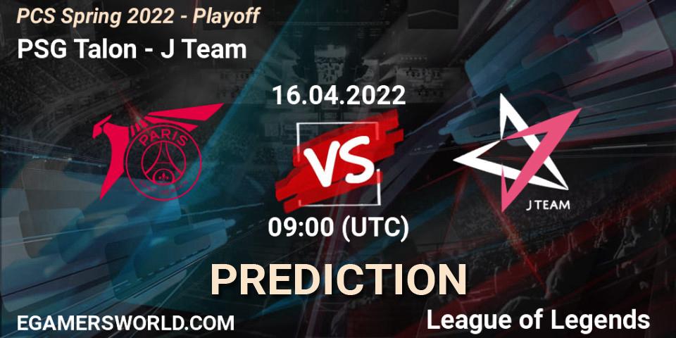 Prognose für das Spiel PSG Talon VS J Team. 16.04.22. LoL - PCS Spring 2022 - Playoff