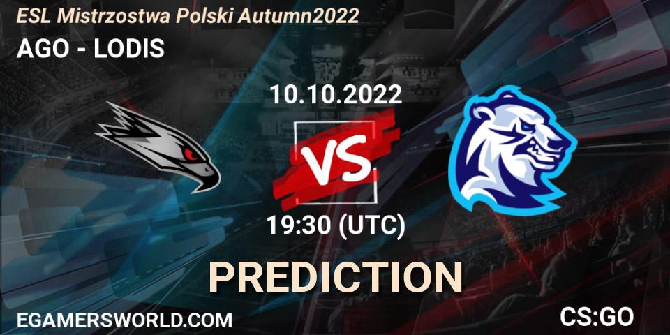 Prognose für das Spiel AGO VS LODIS. 10.10.2022 at 19:30. Counter-Strike (CS2) - ESL Mistrzostwa Polski Autumn 2022