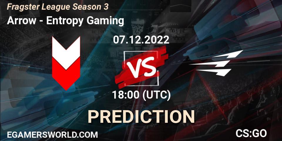 Prognose für das Spiel Arrow VS Entropy Gaming. 07.12.22. CS2 (CS:GO) - Fragster League Season 3