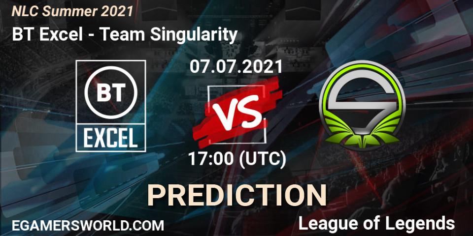 Prognose für das Spiel BT Excel VS Team Singularity. 07.07.21. LoL - NLC Summer 2021