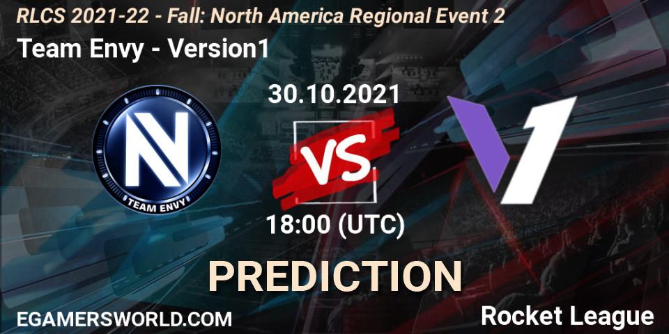Prognose für das Spiel Team Envy VS Version1. 30.10.21. Rocket League - RLCS 2021-22 - Fall: North America Regional Event 2