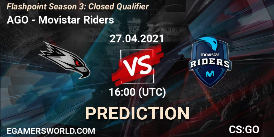Prognose für das Spiel AGO VS Movistar Riders. 27.04.21. CS2 (CS:GO) - Flashpoint Season 3: Closed Qualifier
