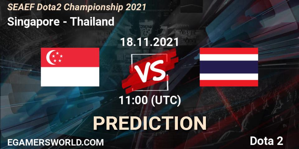 Prognose für das Spiel Team Singapore VS Thailand. 18.11.2021 at 11:12. Dota 2 - SEAEF Dota2 Championship 2021