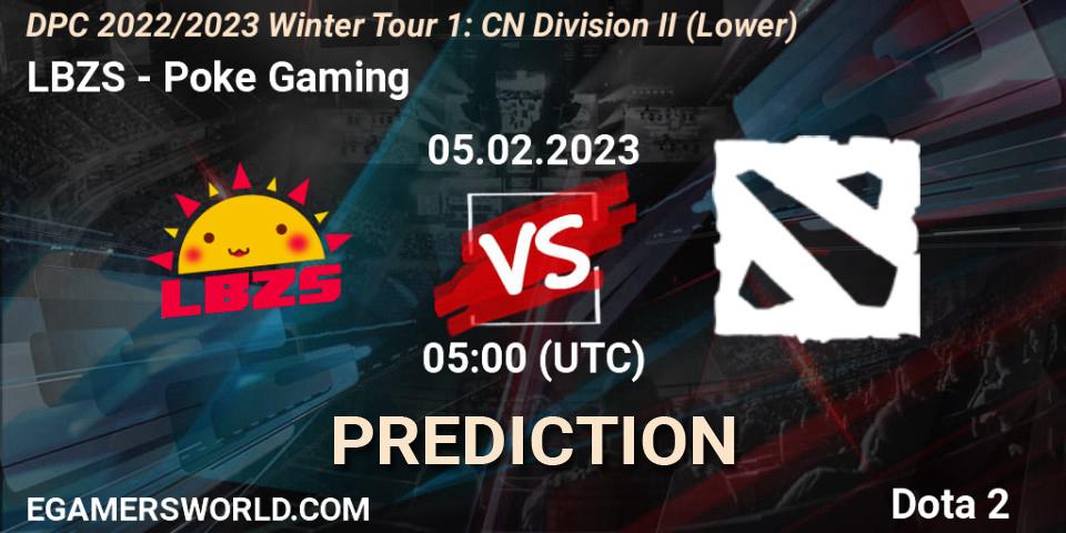 Prognose für das Spiel LBZS VS Poke Gaming. 05.02.23. Dota 2 - DPC 2022/2023 Winter Tour 1: CN Division II (Lower)