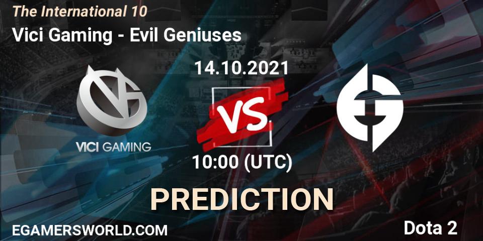 Prognose für das Spiel Vici Gaming VS Evil Geniuses. 14.10.21. Dota 2 - The Internationa 2021