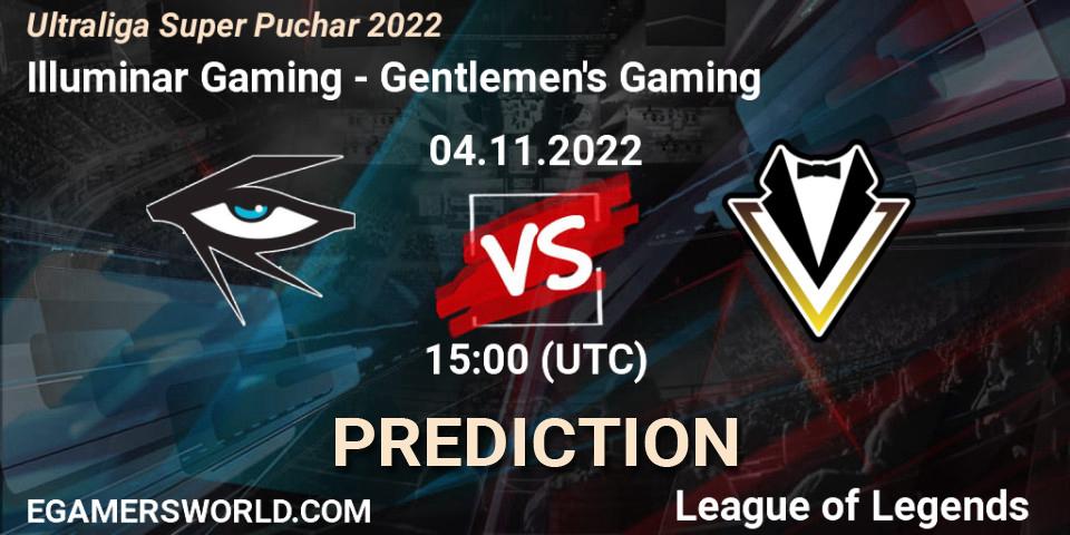 Prognose für das Spiel Illuminar Gaming VS Gentlemen's Gaming. 04.11.2022 at 16:00. LoL - Ultraliga Super Puchar 2022