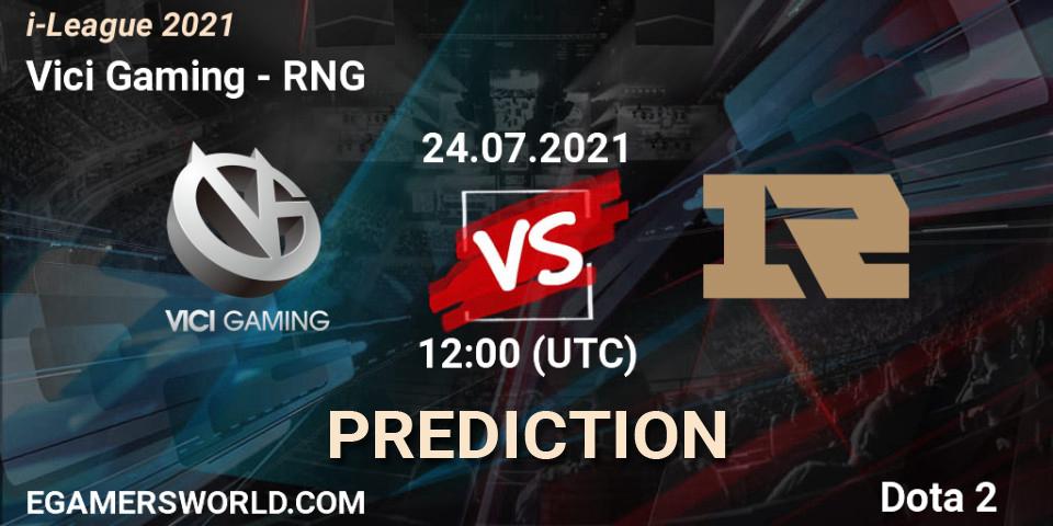 Prognose für das Spiel Vici Gaming VS RNG. 24.07.21. Dota 2 - i-League 2021 Season 1