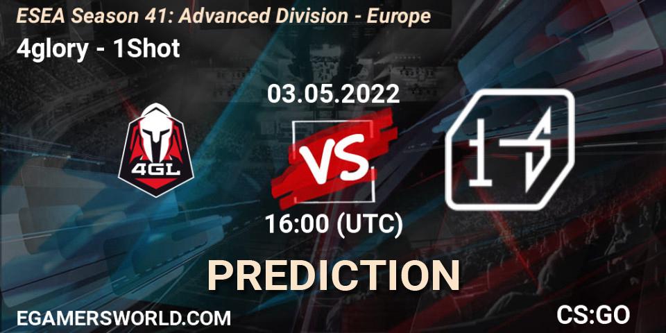 Prognose für das Spiel 4glory VS 1Shot. 04.05.22. CS2 (CS:GO) - ESEA Season 41: Advanced Division - Europe