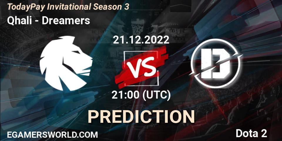 Prognose für das Spiel Qhali VS Dreamers. 21.12.22. Dota 2 - TodayPay Invitational Season 3