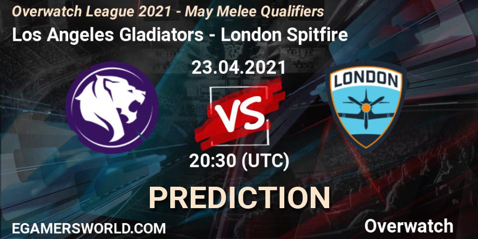 Prognose für das Spiel Los Angeles Gladiators VS London Spitfire. 23.04.21. Overwatch - Overwatch League 2021 - May Melee Qualifiers