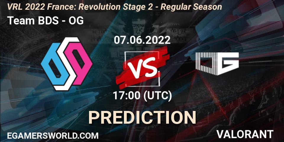 Prognose für das Spiel Team BDS VS OG. 07.06.2022 at 17:00. VALORANT - VRL 2022 France: Revolution Stage 2 - Regular Season