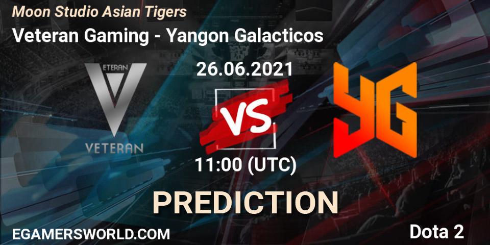 Prognose für das Spiel Veteran Gaming VS Yangon Galacticos. 26.06.21. Dota 2 - Moon Studio Asian Tigers