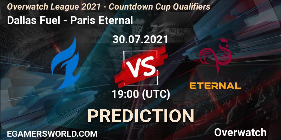 Prognose für das Spiel Dallas Fuel VS Paris Eternal. 30.07.21. Overwatch - Overwatch League 2021 - Countdown Cup Qualifiers