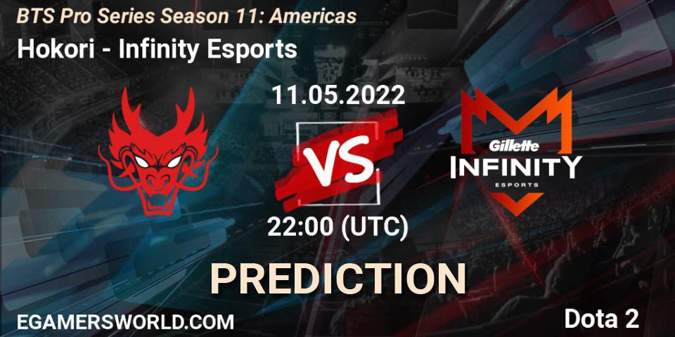 Prognose für das Spiel Hokori VS Infinity Esports. 11.05.2022 at 22:06. Dota 2 - BTS Pro Series Season 11: Americas