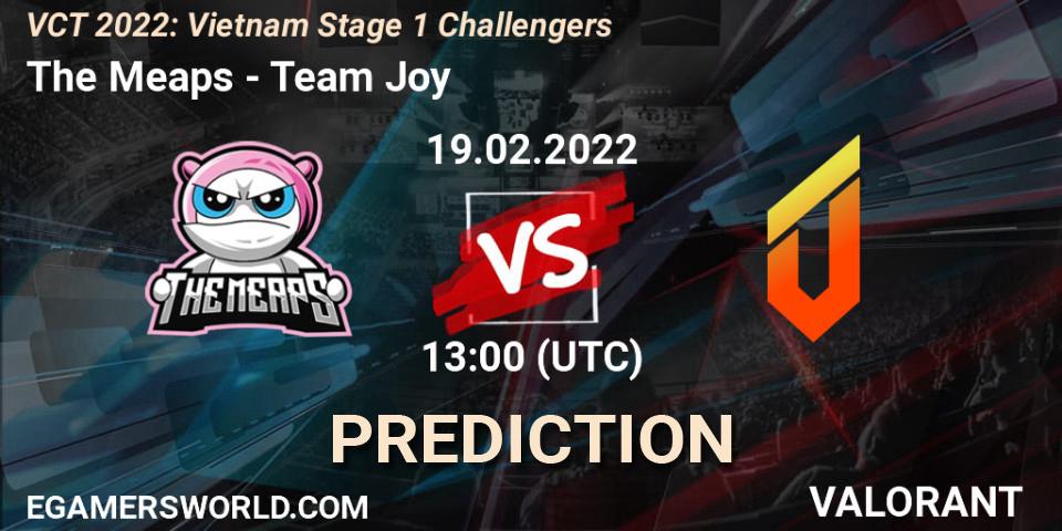 Prognose für das Spiel The Meaps VS Team Joy. 19.02.2022 at 13:00. VALORANT - VCT 2022: Vietnam Stage 1 Challengers