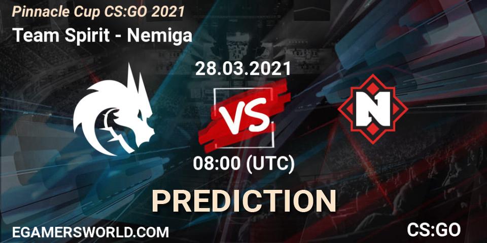 Prognose für das Spiel Team Spirit VS Nemiga. 28.03.21. CS2 (CS:GO) - Pinnacle Cup #1