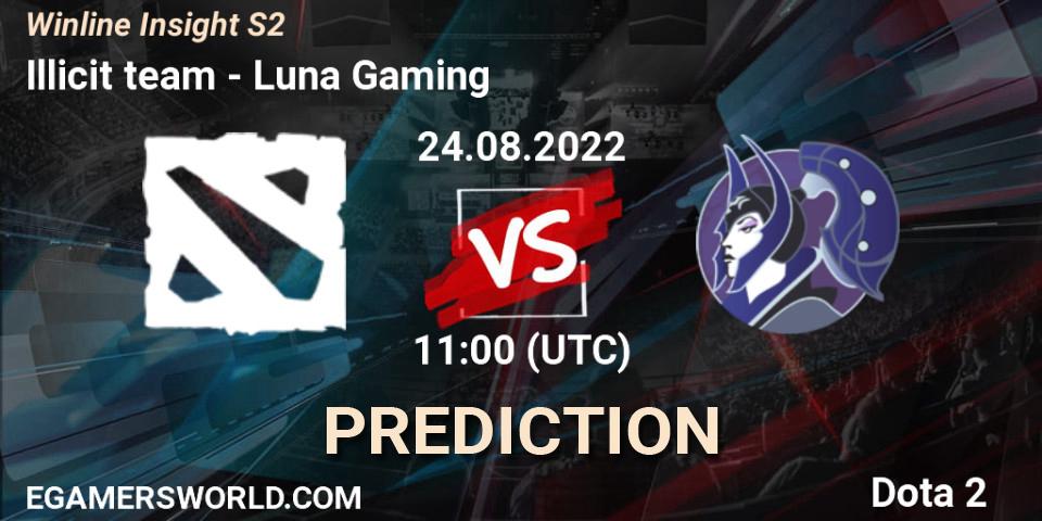 Prognose für das Spiel Illicit team VS Yet another team. 24.08.2022 at 11:00. Dota 2 - Winline Insight S2