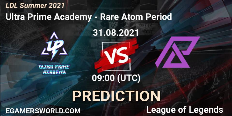 Prognose für das Spiel Ultra Prime Academy VS Rare Atom Period. 31.08.2021 at 09:00. LoL - LDL Summer 2021