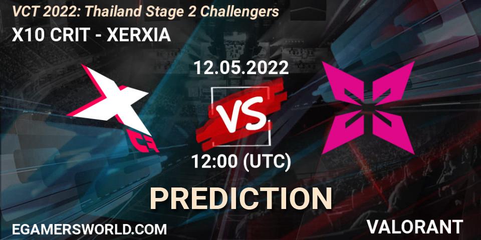 Prognose für das Spiel X10 CRIT VS XERXIA. 12.05.2022 at 11:10. VALORANT - VCT 2022: Thailand Stage 2 Challengers