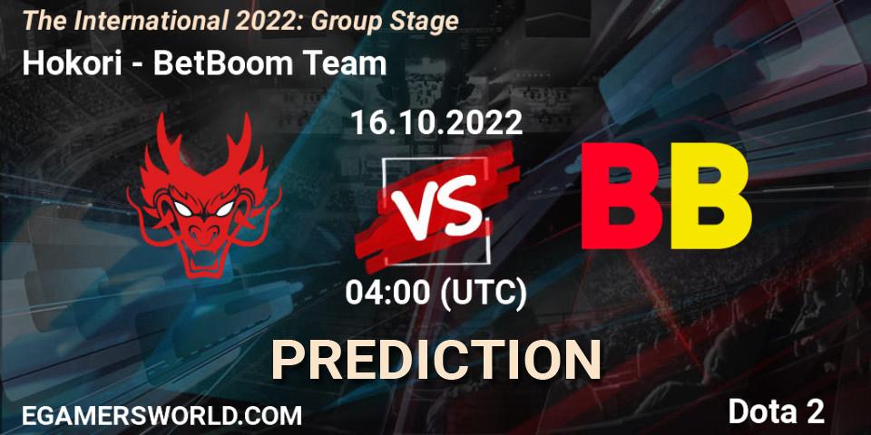 Prognose für das Spiel Hokori VS BetBoom Team. 16.10.2022 at 04:18. Dota 2 - The International 2022: Group Stage