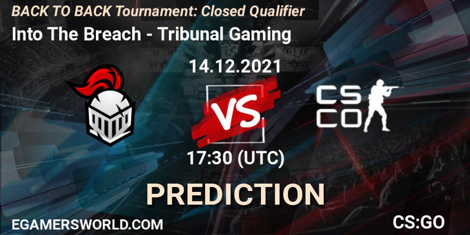 Prognose für das Spiel Into The Breach VS Tribunal Gaming. 14.12.2021 at 17:30. Counter-Strike (CS2) - BACK TO BACK Tournament: Closed Qualifier
