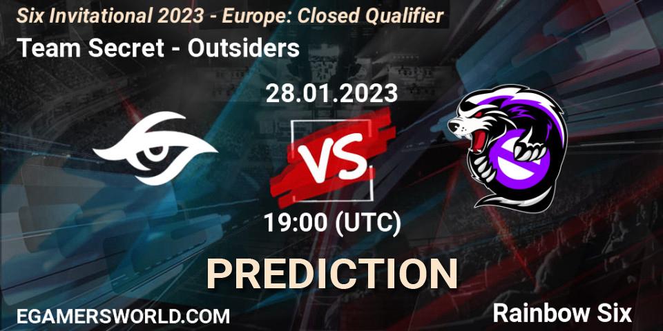 Prognose für das Spiel Team Secret VS Outsiders. 28.01.23. Rainbow Six - Six Invitational 2023 - Europe: Closed Qualifier