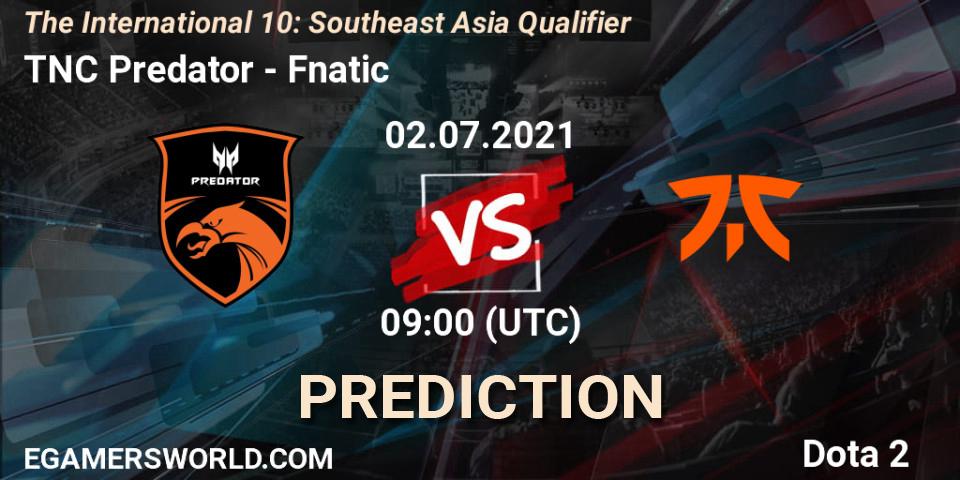 Prognose für das Spiel TNC Predator VS Fnatic. 02.07.21. Dota 2 - The International 10: Southeast Asia Qualifier