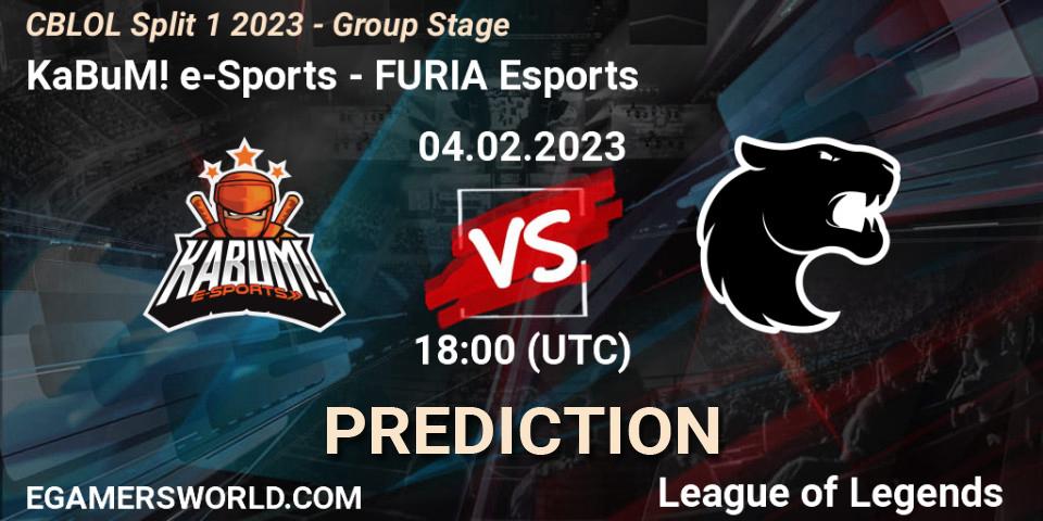 Prognose für das Spiel KaBuM! e-Sports VS FURIA Esports. 04.02.23. LoL - CBLOL Split 1 2023 - Group Stage