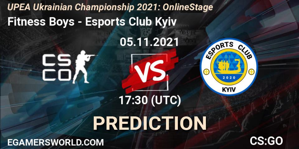 Prognose für das Spiel Fitness Boys VS Esports Club Kyiv. 05.11.2021 at 17:30. Counter-Strike (CS2) - UPEA Ukrainian Championship 2021: Online Stage