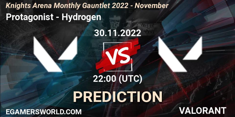 Prognose für das Spiel Protagonist VS Hydrogen. 30.11.22. VALORANT - Knights Arena Monthly Gauntlet 2022 - November