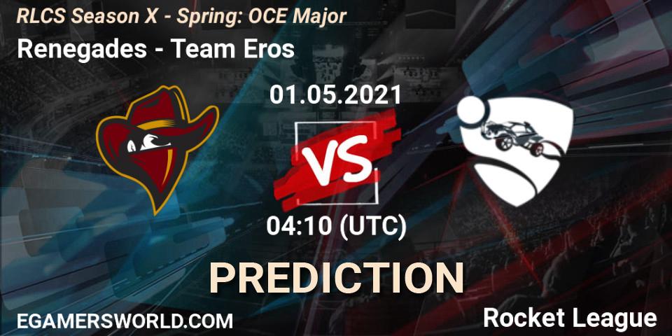 Prognose für das Spiel Renegades VS Team Eros. 01.05.2021 at 04:00. Rocket League - RLCS Season X - Spring: OCE Major