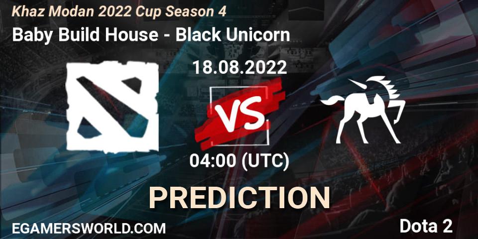 Prognose für das Spiel Baby Build House VS Black Unicorn. 18.08.22. Dota 2 - Khaz Modan 2022 Cup Season 4