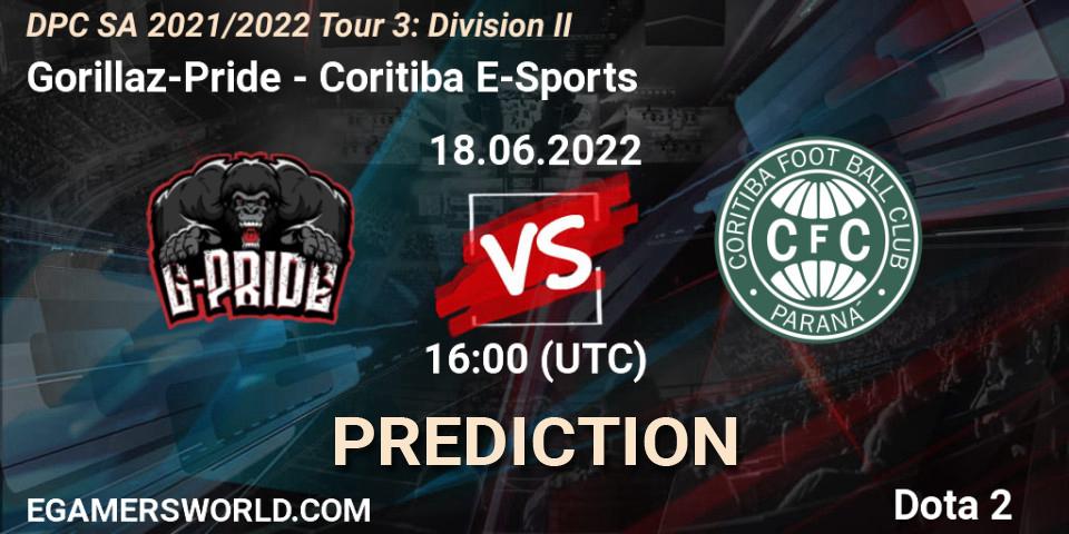 Prognose für das Spiel Gorillaz-Pride VS Coritiba E-Sports. 18.06.22. Dota 2 - DPC SA 2021/2022 Tour 3: Division II