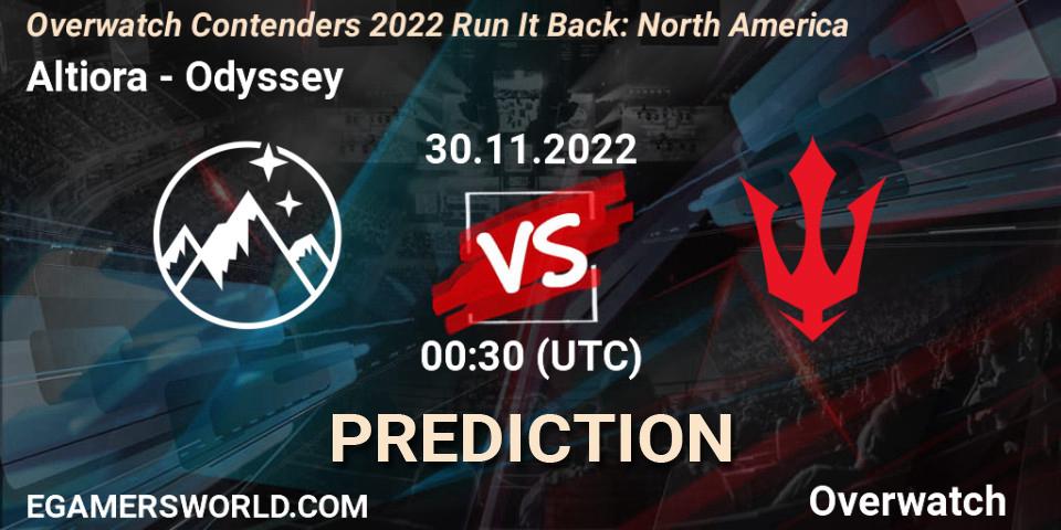 Prognose für das Spiel Altiora VS Odyssey. 09.12.2022 at 00:30. Overwatch - Overwatch Contenders 2022 Run It Back: North America