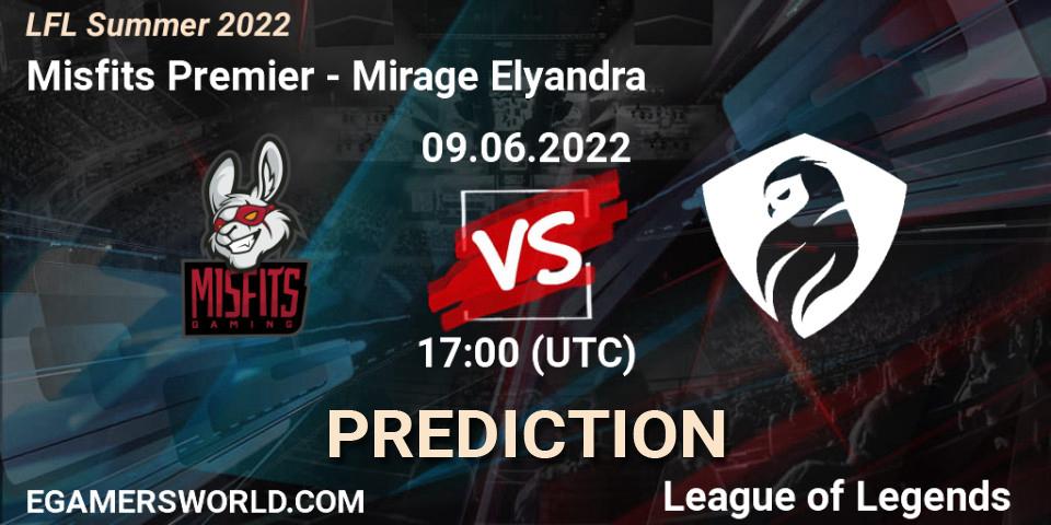Prognose für das Spiel Misfits Premier VS Mirage Elyandra. 09.06.2022 at 17:00. LoL - LFL Summer 2022