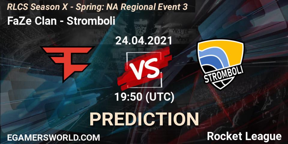 Prognose für das Spiel FaZe Clan VS Stromboli. 24.04.21. Rocket League - RLCS Season X - Spring: NA Regional Event 3