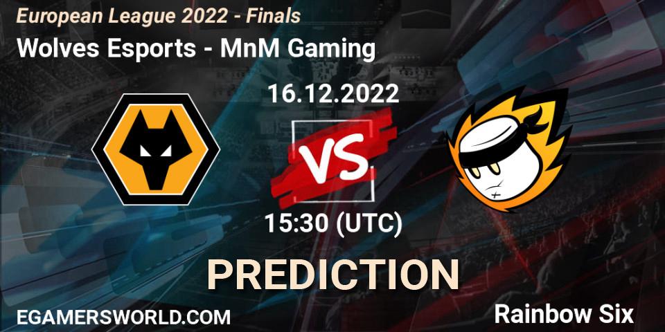 Prognose für das Spiel Wolves Esports VS MnM Gaming. 16.12.22. Rainbow Six - European League 2022 - Finals