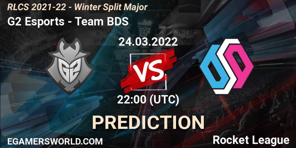 Prognose für das Spiel G2 Esports VS Team BDS. 24.03.2022 at 22:00. Rocket League - RLCS 2021-22 - Winter Split Major
