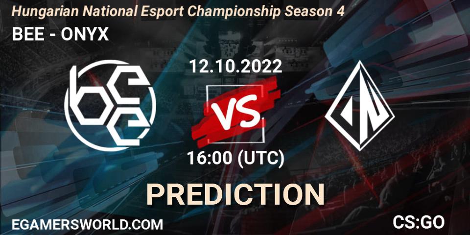 Prognose für das Spiel BEE VS ONYX. 12.10.2022 at 17:00. Counter-Strike (CS2) - Magyar Nemzeti E-sport Bajnokság 2022