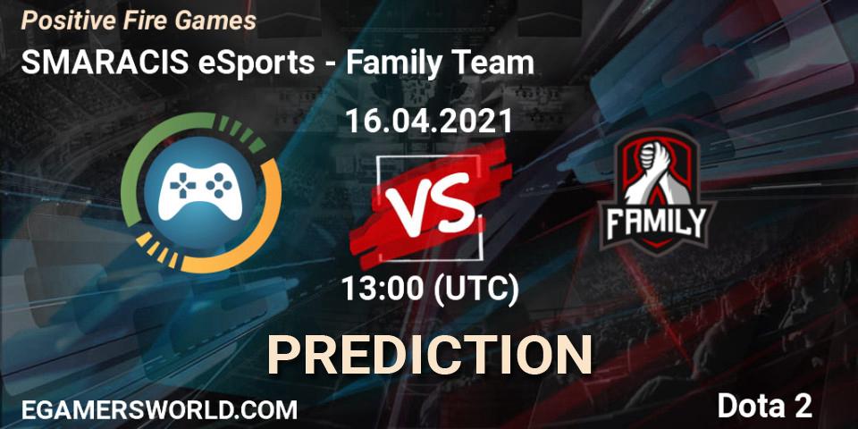Prognose für das Spiel SMARACIS eSports VS Family Team. 16.04.21. Dota 2 - Positive Fire Games