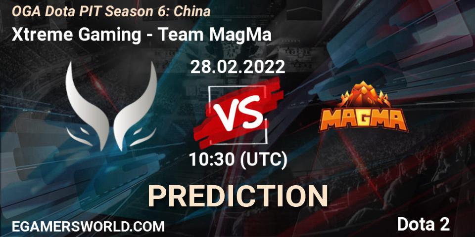 Prognose für das Spiel Xtreme Gaming VS Team MagMa. 28.02.22. Dota 2 - OGA Dota PIT Season 6: China