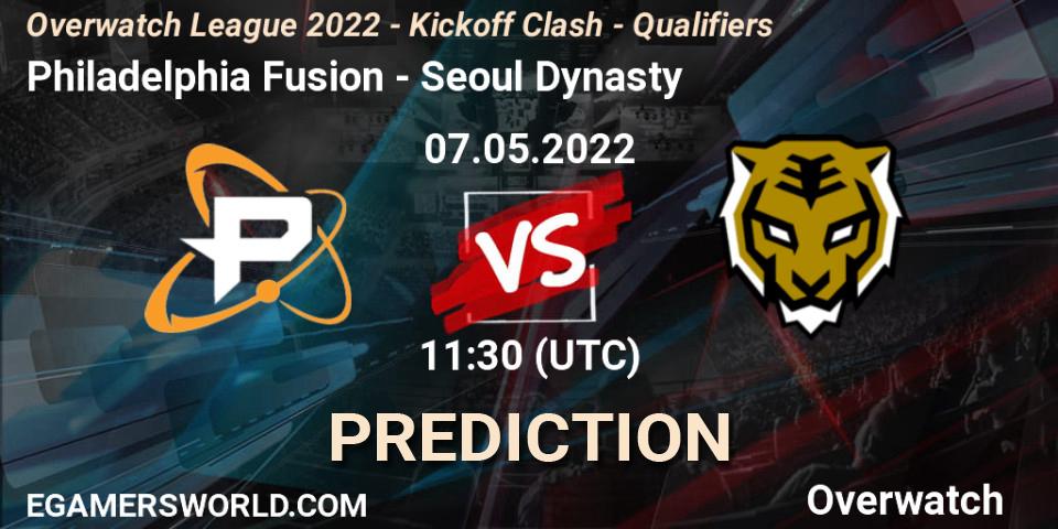 Prognose für das Spiel Philadelphia Fusion VS Seoul Dynasty. 26.05.22. Overwatch - Overwatch League 2022 - Kickoff Clash - Qualifiers