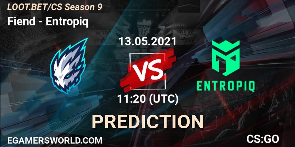 Prognose für das Spiel Fiend VS Entropiq. 13.05.2021 at 11:20. Counter-Strike (CS2) - LOOT.BET/CS Season 9