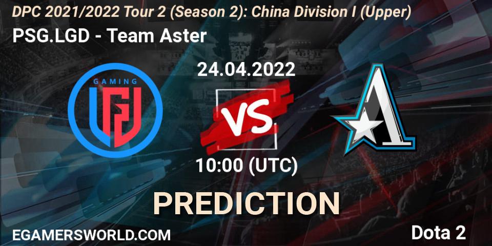 Prognose für das Spiel PSG.LGD VS Team Aster. 24.04.2022 at 10:01. Dota 2 - DPC 2021/2022 Tour 2 (Season 2): China Division I (Upper)