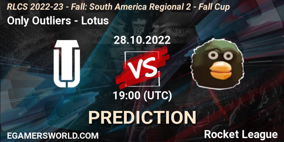 Prognose für das Spiel Only Outliers VS Lotus. 28.10.22. Rocket League - RLCS 2022-23 - Fall: South America Regional 2 - Fall Cup
