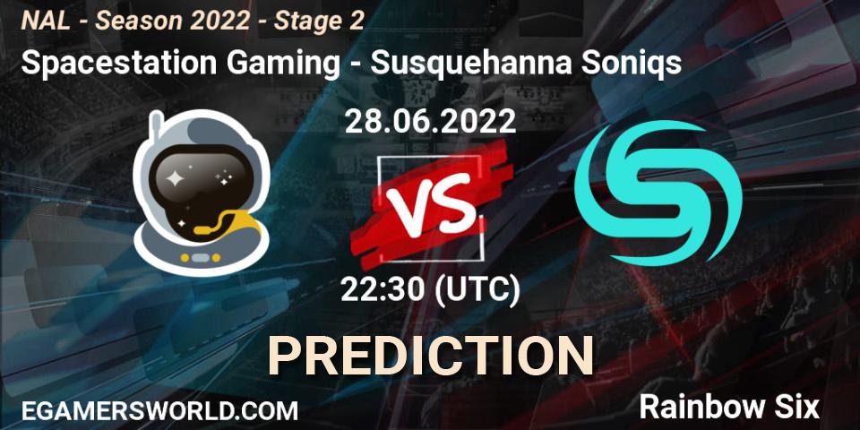 Prognose für das Spiel Spacestation Gaming VS Susquehanna Soniqs. 28.06.22. Rainbow Six - NAL - Season 2022 - Stage 2