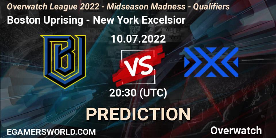 Prognose für das Spiel Boston Uprising VS New York Excelsior. 10.07.22. Overwatch - Overwatch League 2022 - Midseason Madness - Qualifiers