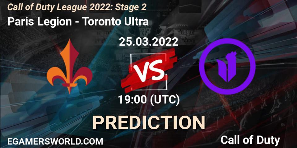 Prognose für das Spiel Paris Legion VS Toronto Ultra. 25.03.22. Call of Duty - Call of Duty League 2022: Stage 2