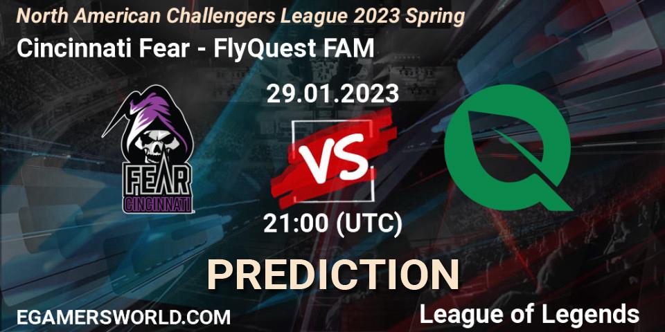 Prognose für das Spiel Cincinnati Fear VS FlyQuest FAM. 29.01.23. LoL - NACL 2023 Spring - Group Stage