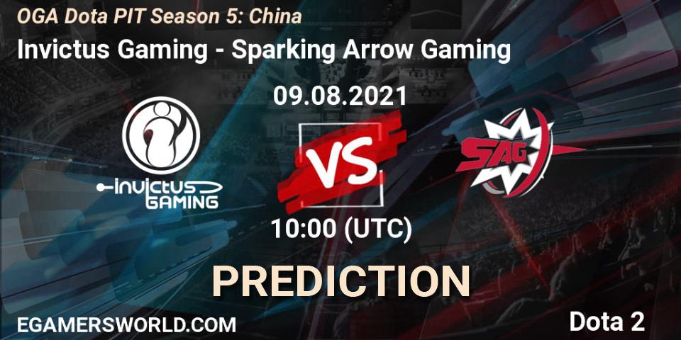Prognose für das Spiel Invictus Gaming VS Sparking Arrow Gaming. 09.08.2021 at 09:39. Dota 2 - OGA Dota PIT Season 5: China